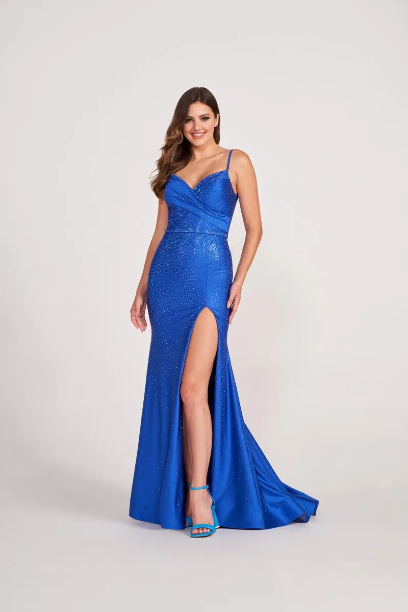 Ellie Wilde Hot Stone Slit Prom Dress EW34039 sold by Terry costa product image thumbnail 4