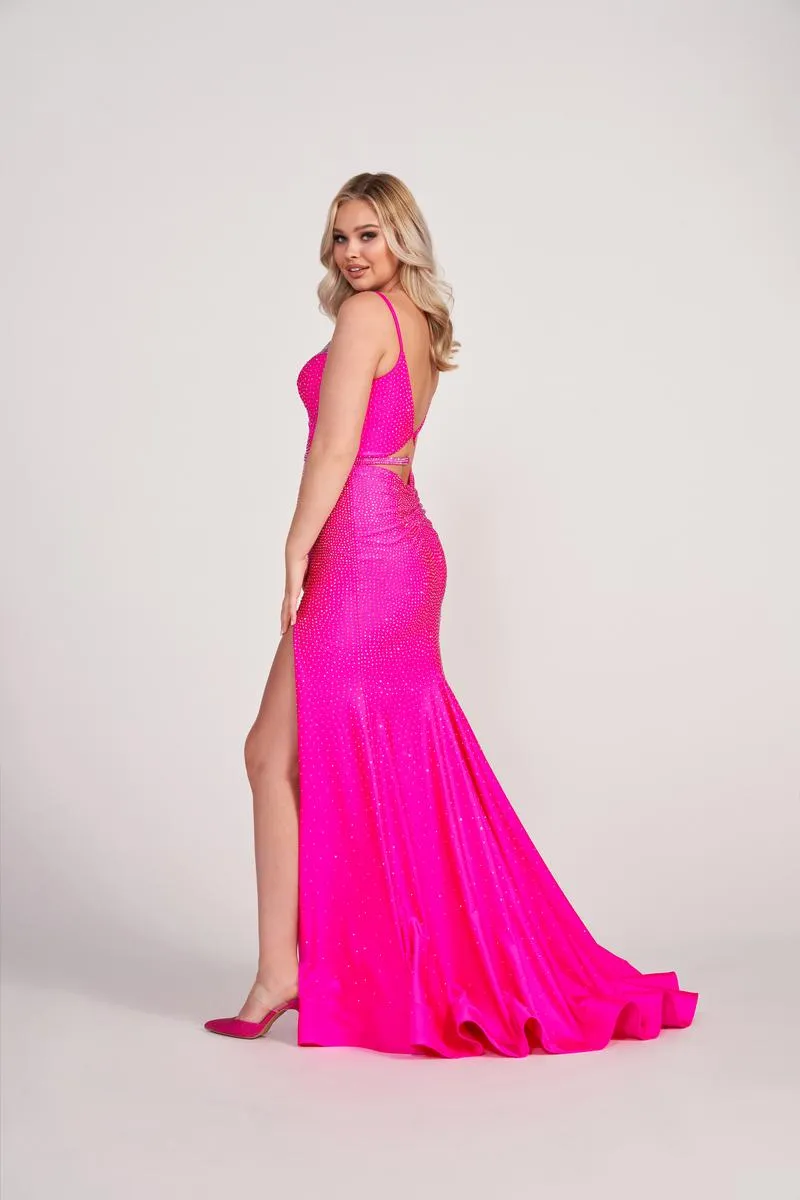 Ellie Wilde Hot Stone Slit Prom Dress EW34039 sold by Terry costa product image thumbnail 3