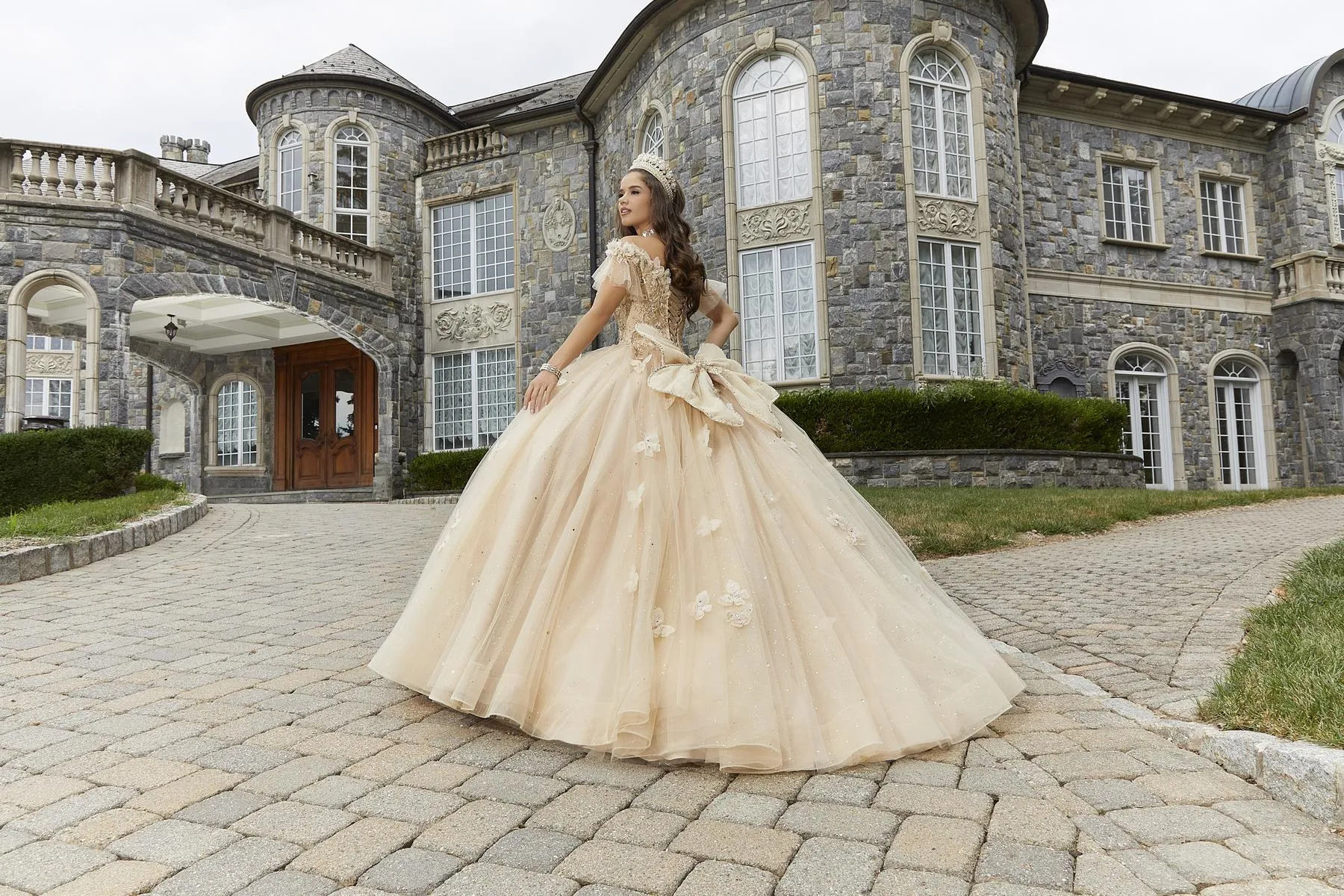 Vizcaya by Morilee 3D Butterfly Quince Dress 89404 sold by Terry costa product image thumbnail 4