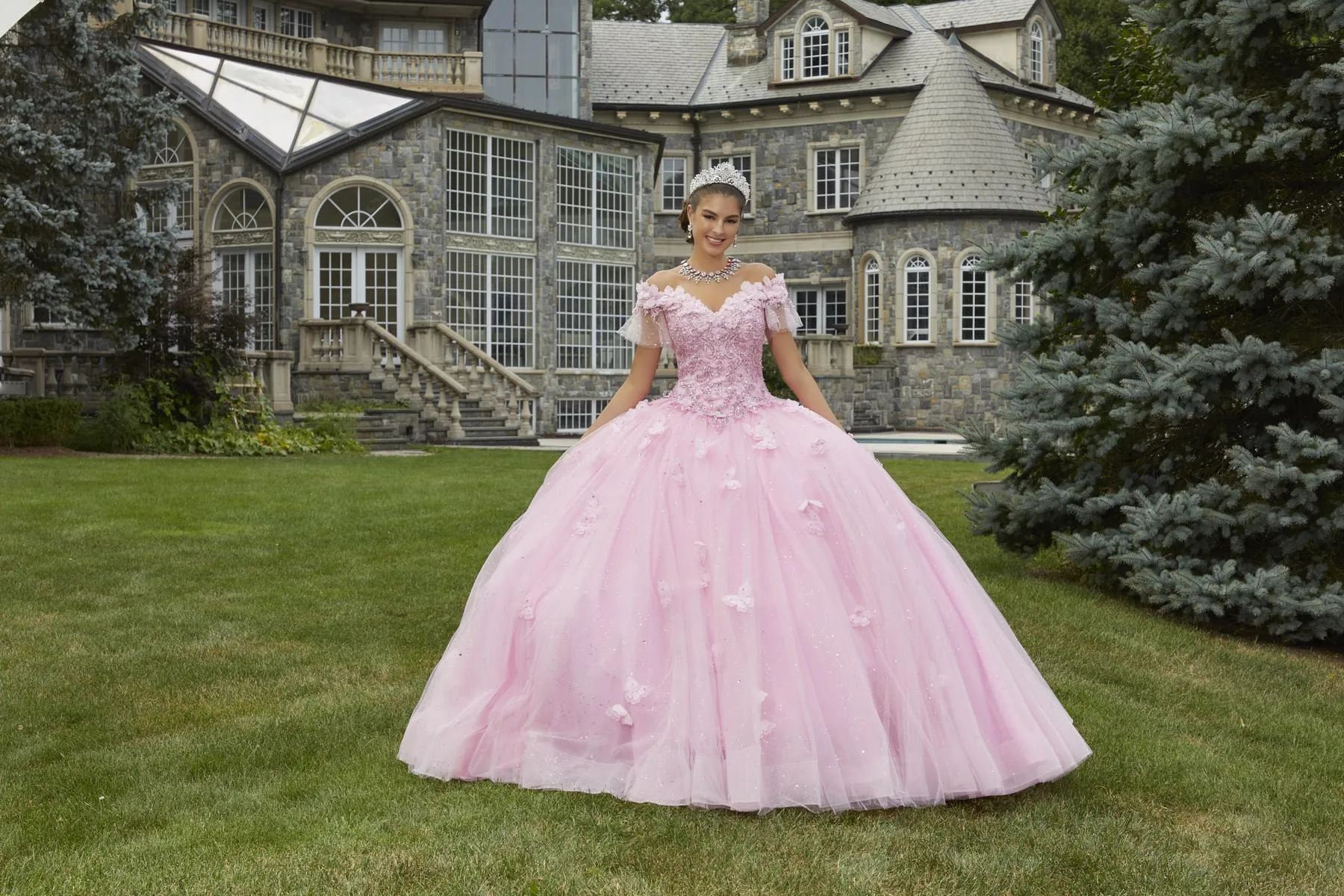 Vizcaya by Morilee 3D Butterfly Quince Dress 89404 sold by Terry costa product image thumbnail 3