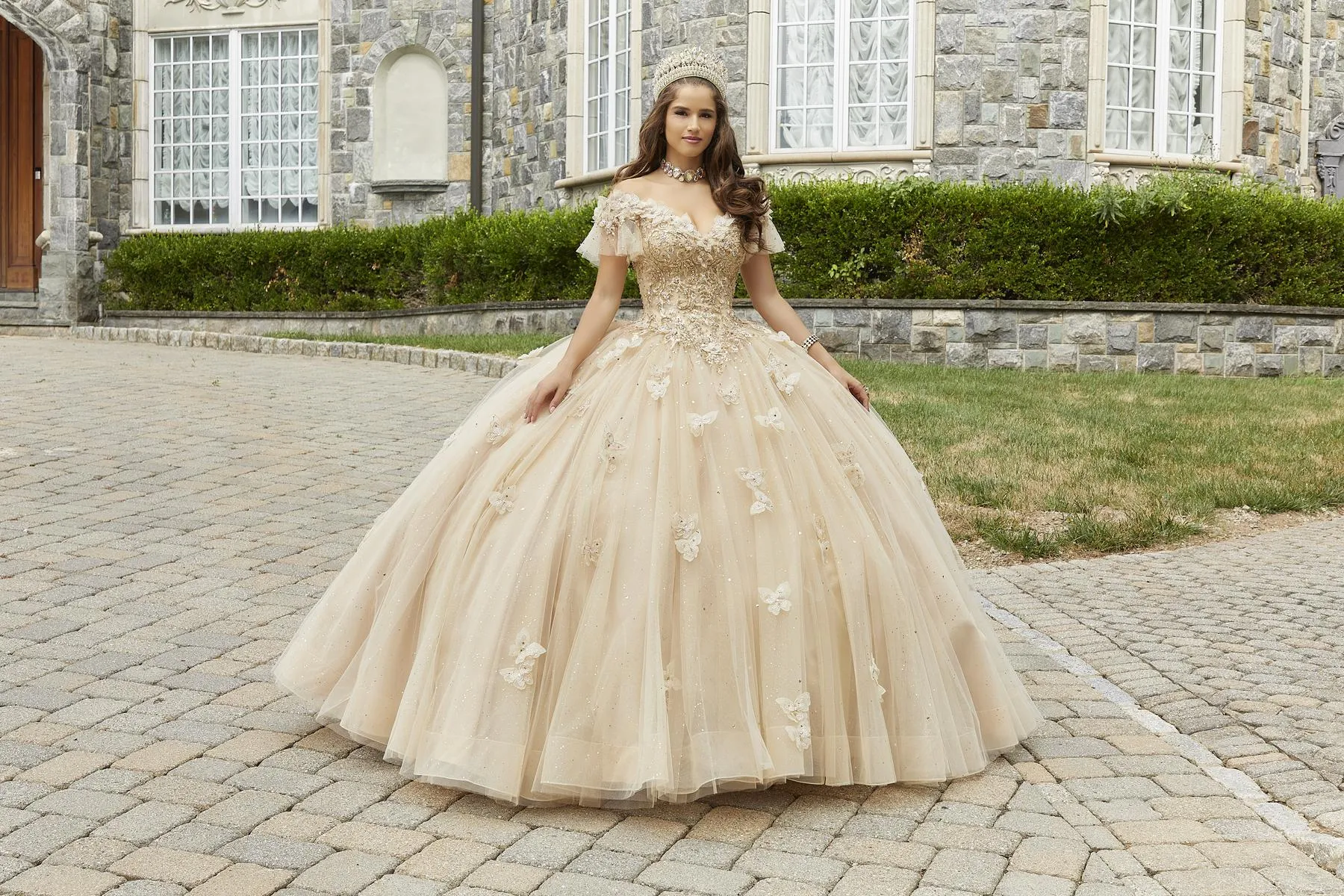 Vizcaya by Morilee 3D Butterfly Quince Dress 89404 sold by Terry costa product image thumbnail 5