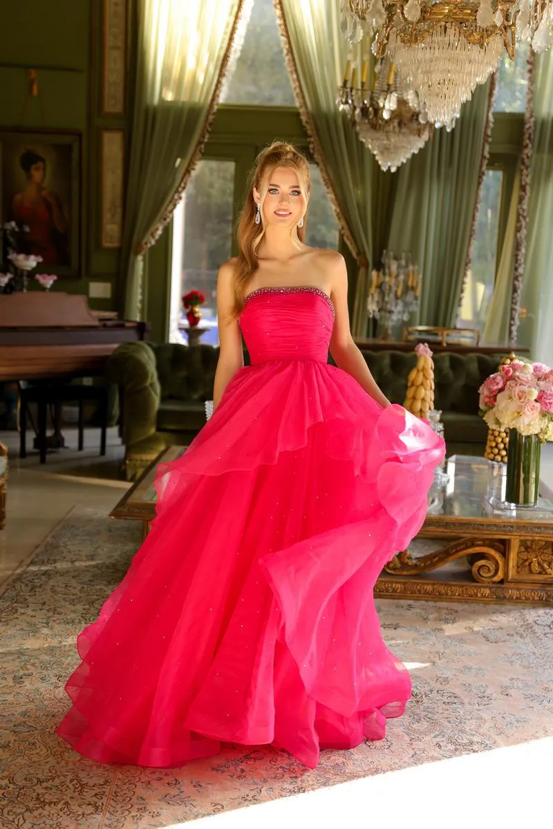 Ava Presley Strapless Ruched Prom Dress 29524 sold by Terry costa product image thumbnail 3
