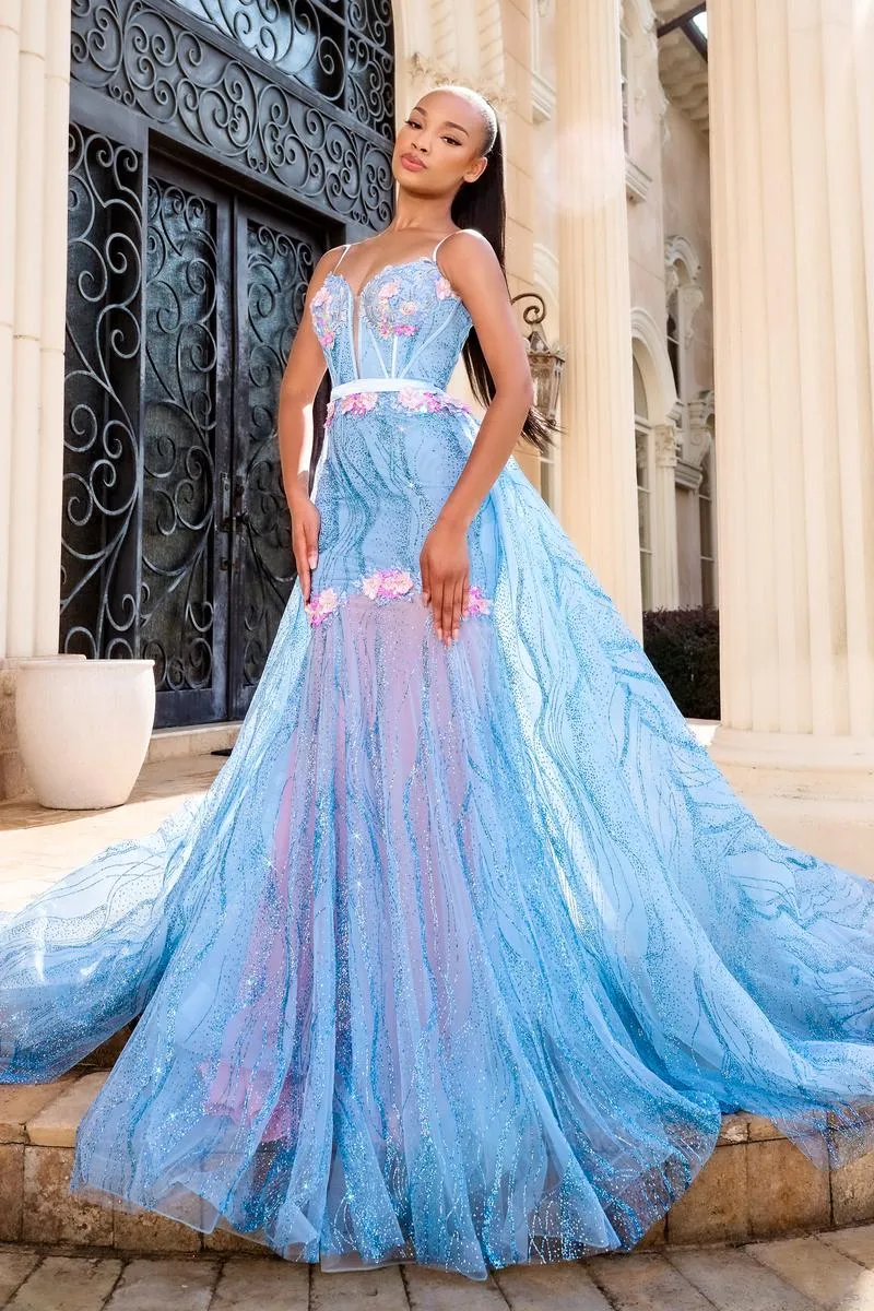 Portia and Scarlett Lace Sequin Prom Dress PS24251 sold by Terry costa product image thumbnail 3