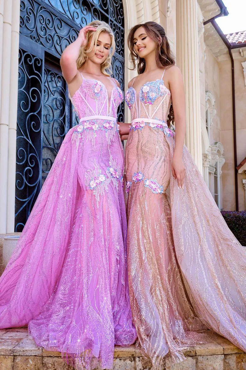 Portia and Scarlett Lace Sequin Prom Dress PS24251 sold by Terry costa product image thumbnail 5