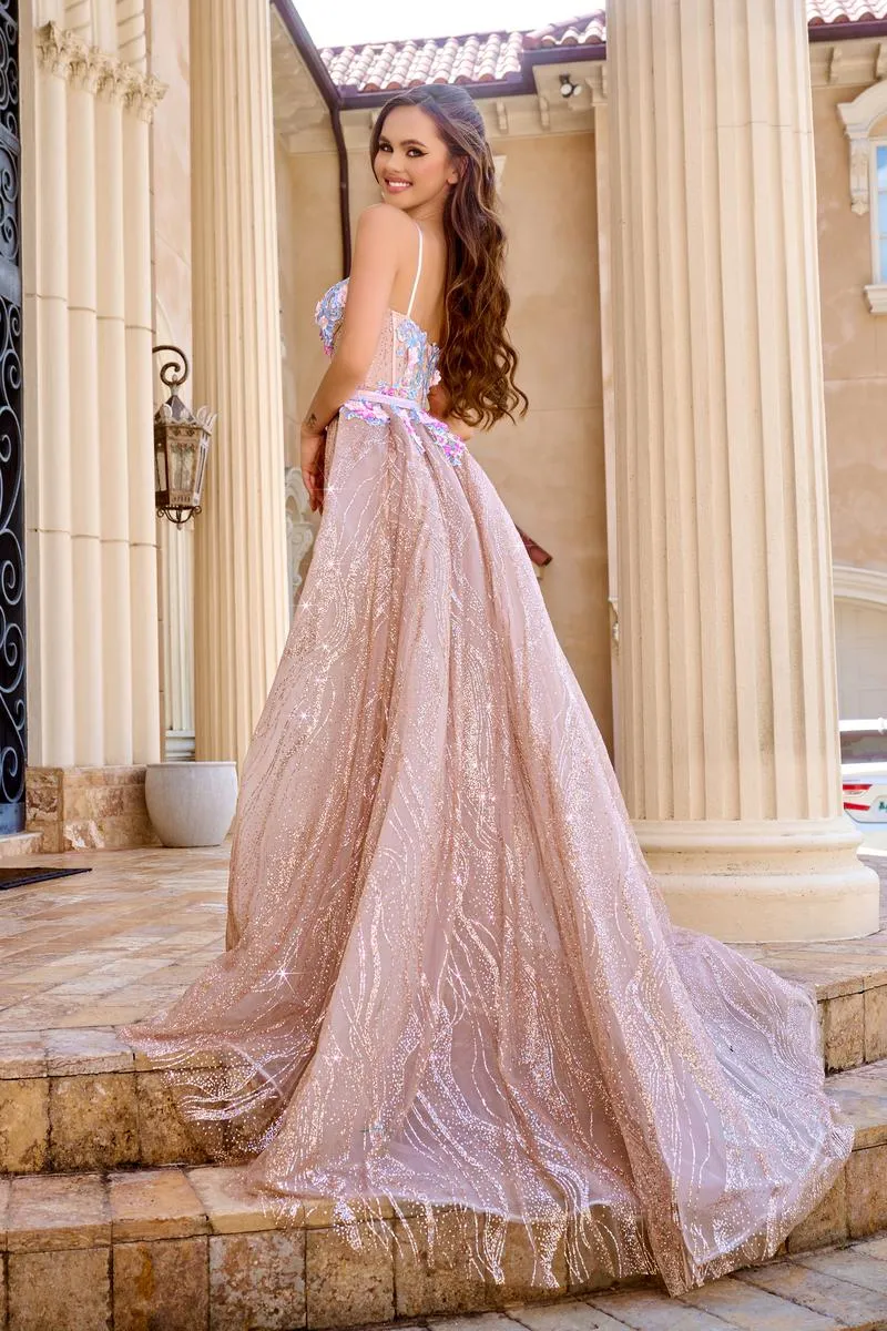 Portia and Scarlett Lace Sequin Prom Dress PS24251 sold by Terry costa product image thumbnail 2
