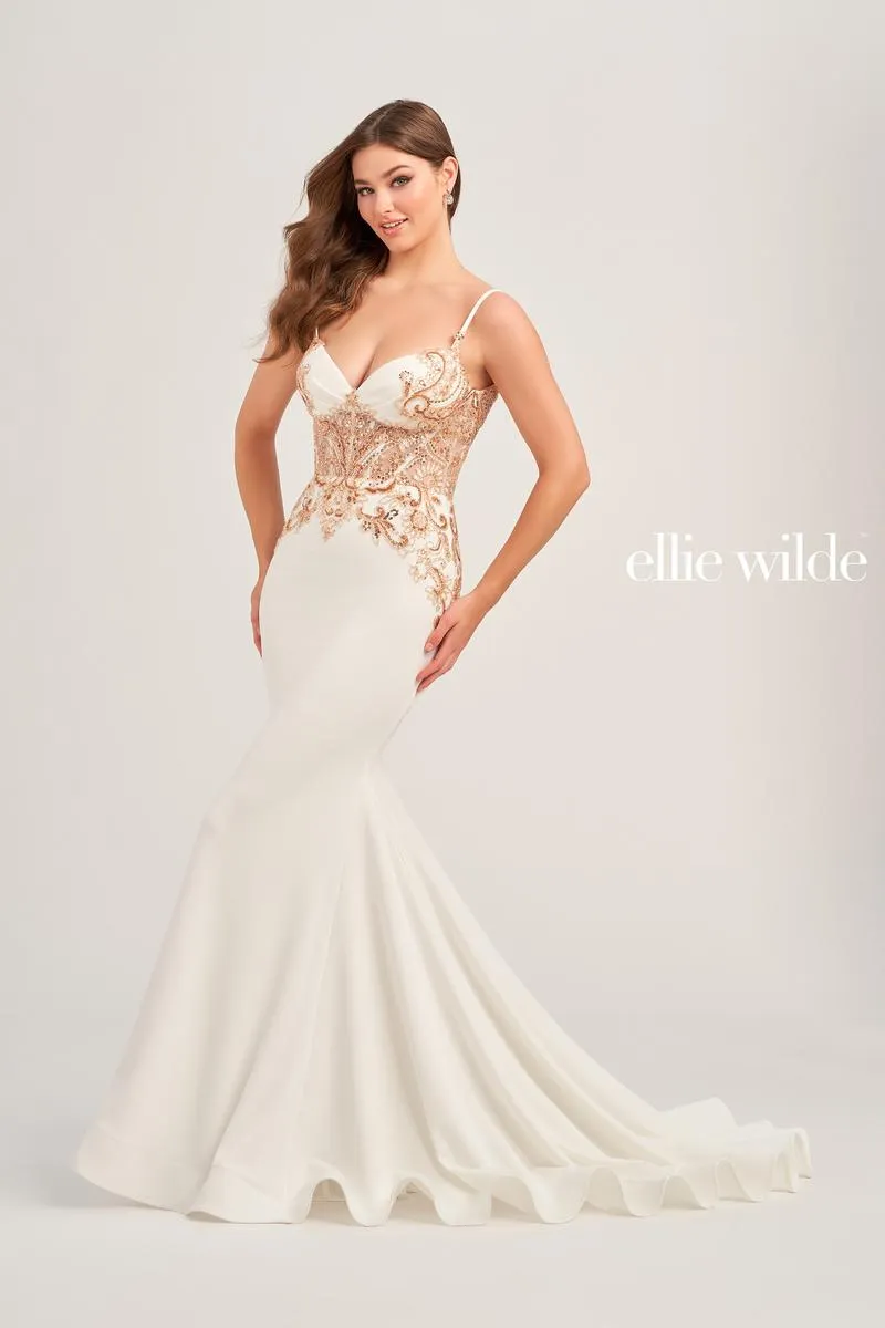 Ellie Wilde Open Back Prom Dress EW35078 sold by Terry costa product image thumbnail 2