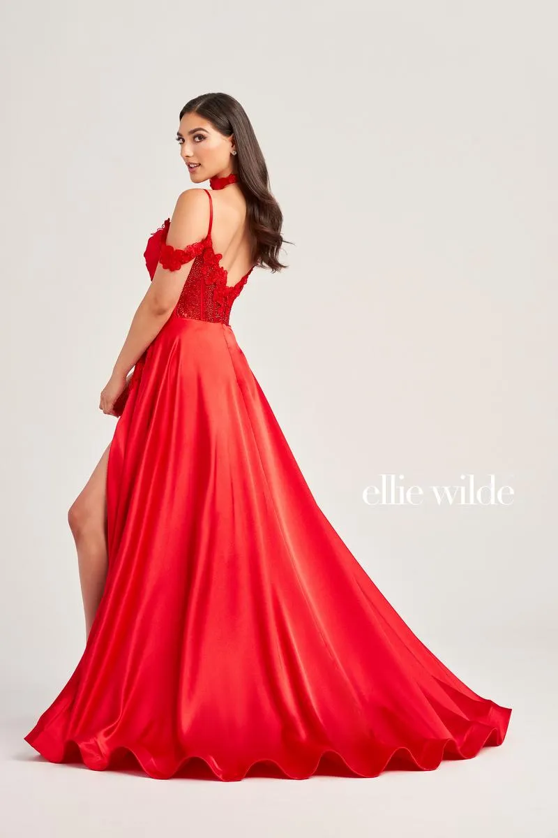 Ellie Wilde Off Shoulder Collar Prom Dress EW35029 sold by Terry costa product image thumbnail 3