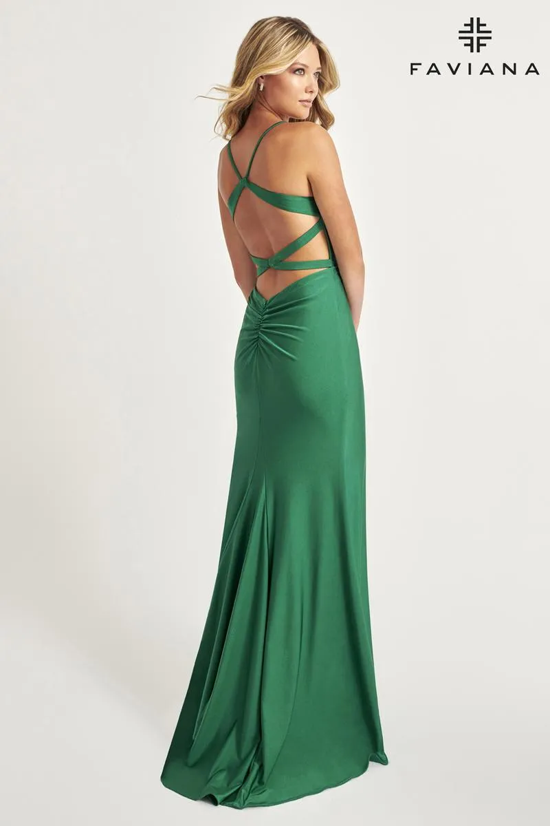 Faviana Open Back Simple Prom Dress 11045 sold by Terry costa product image thumbnail 2