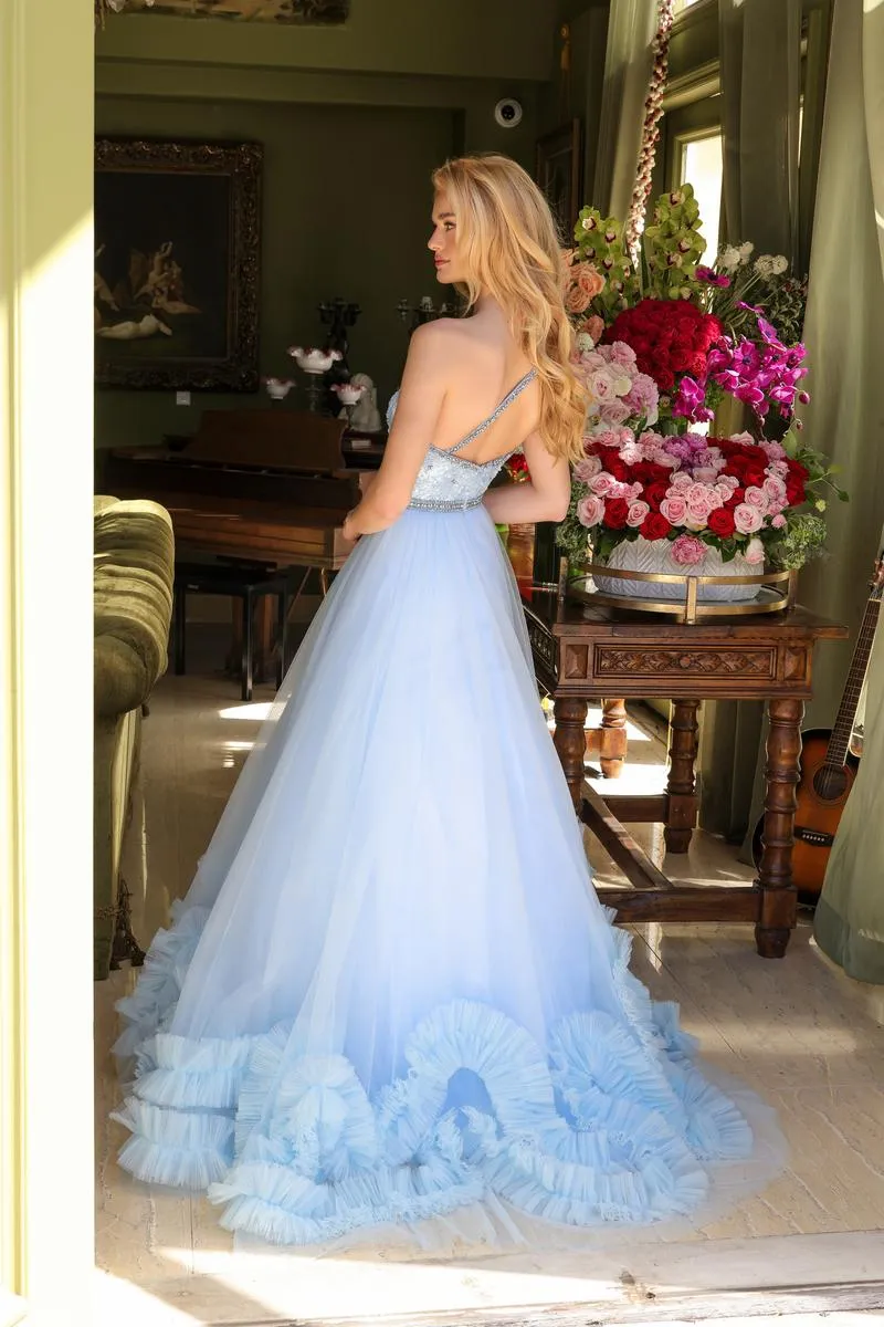 Ava Presley One Shoulder Ruffled Tulle Prom Dress 29527 sold by Terry costa product image thumbnail 2