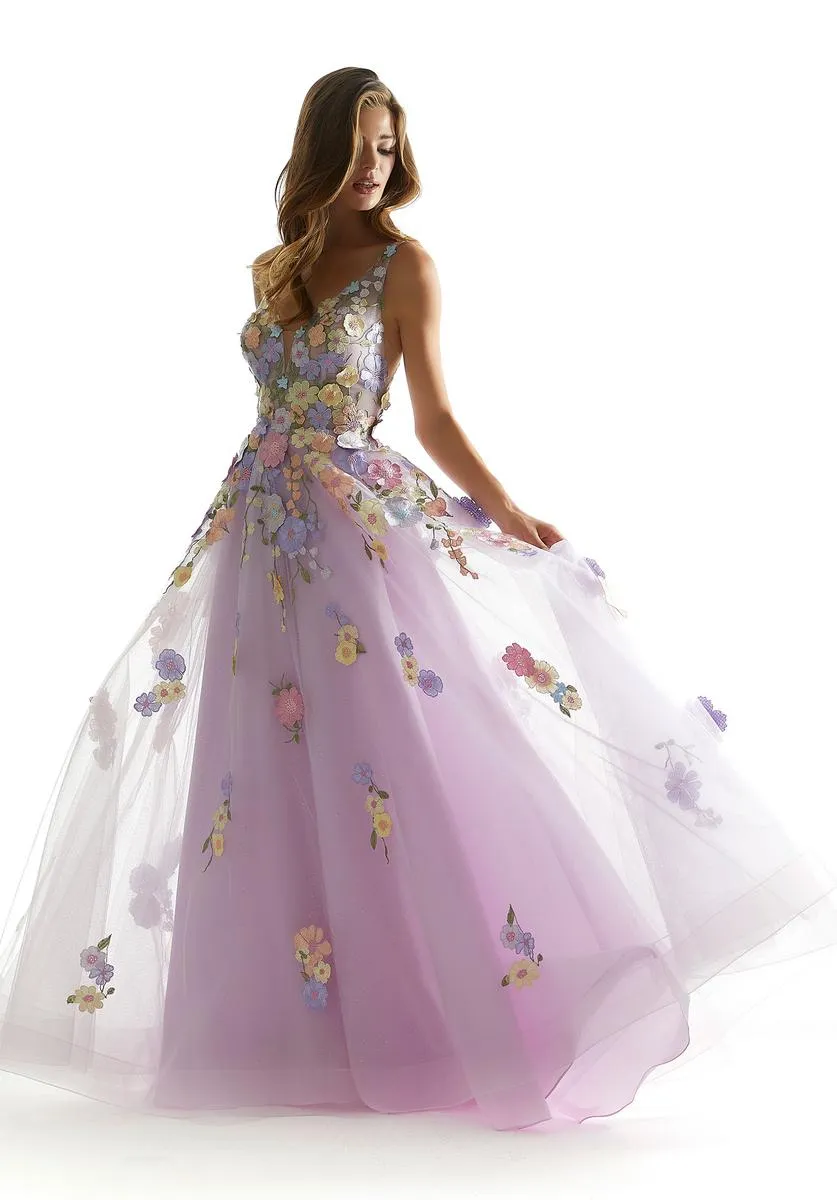 Morilee 3D Floral A-Line Prom Dress 49074 sold by Terry costa product image thumbnail 5