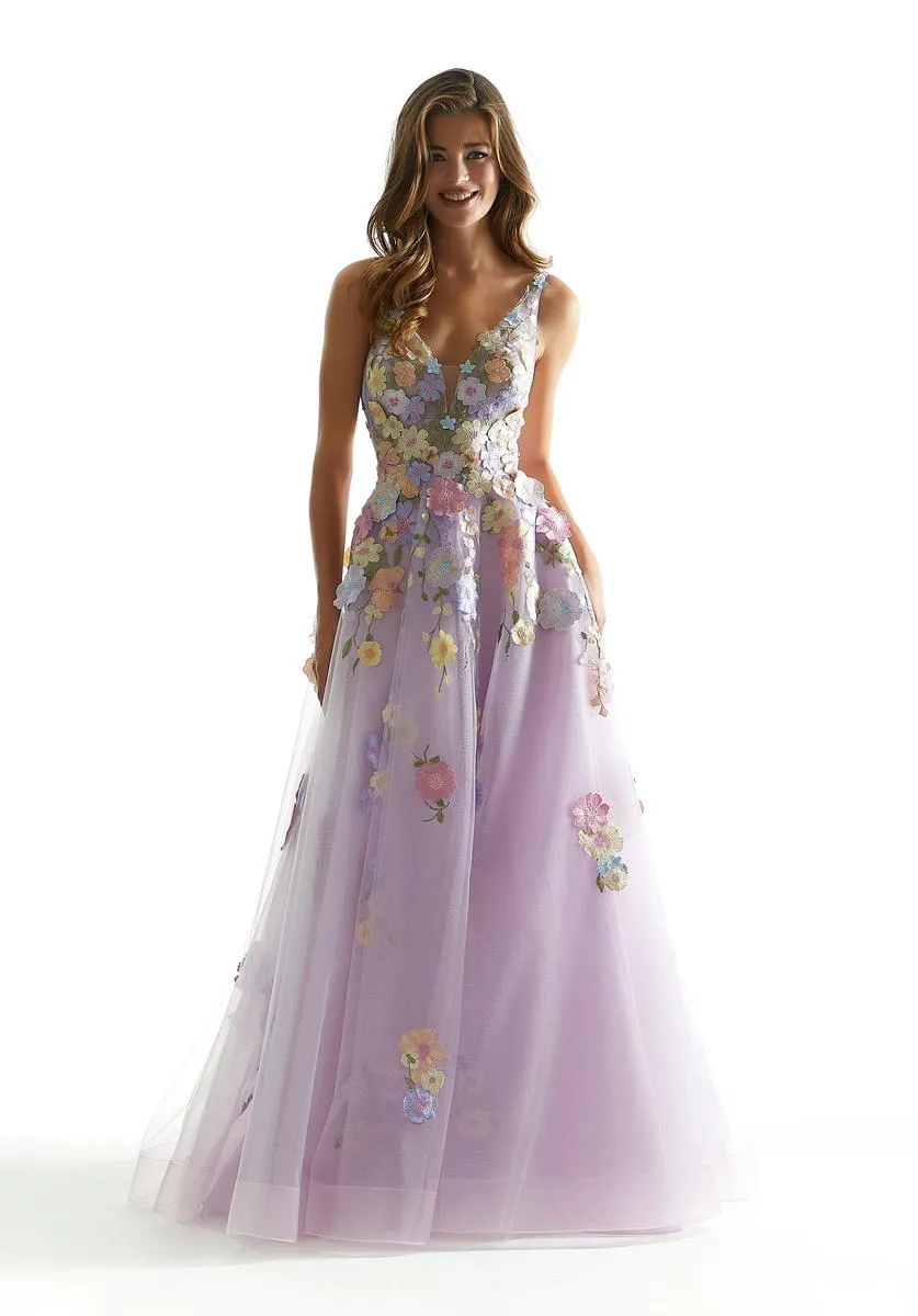 Morilee 3D Floral A-Line Prom Dress 49074 sold by Terry costa product image thumbnail 4