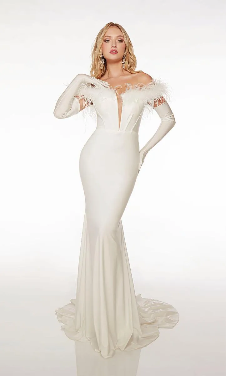 Alyce Paris Chic Feather Prom Dress 61726 sold by Terry costa