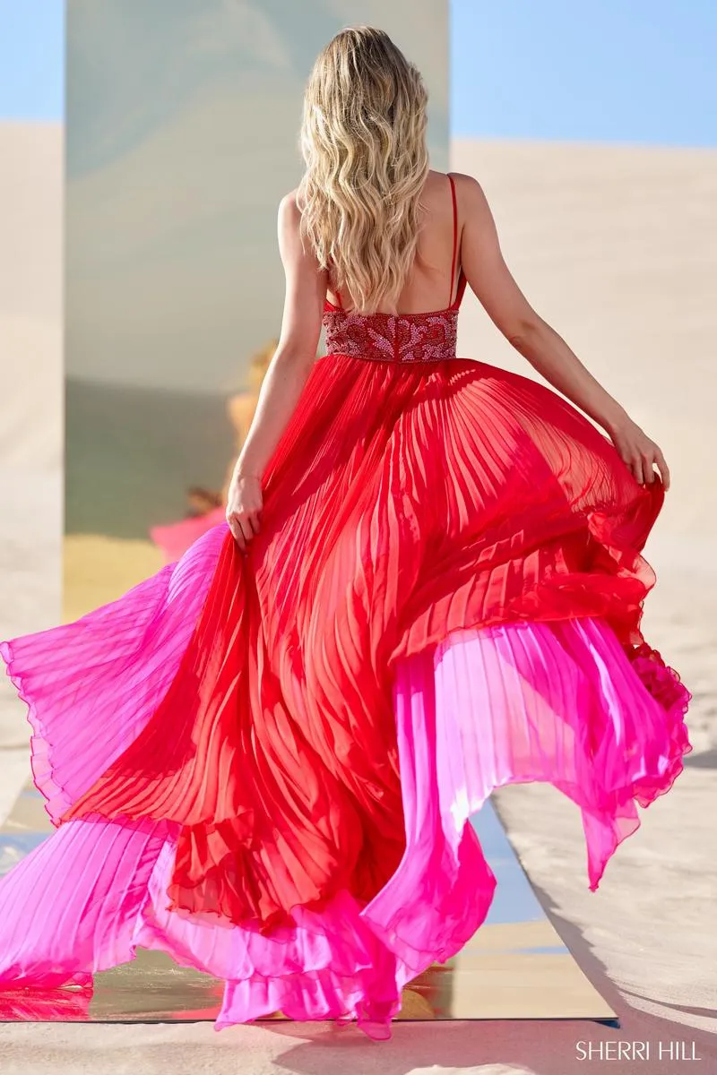Sherri Hill Pleated Chiffon Gown 56700 sold by Terry costa product image thumbnail 2