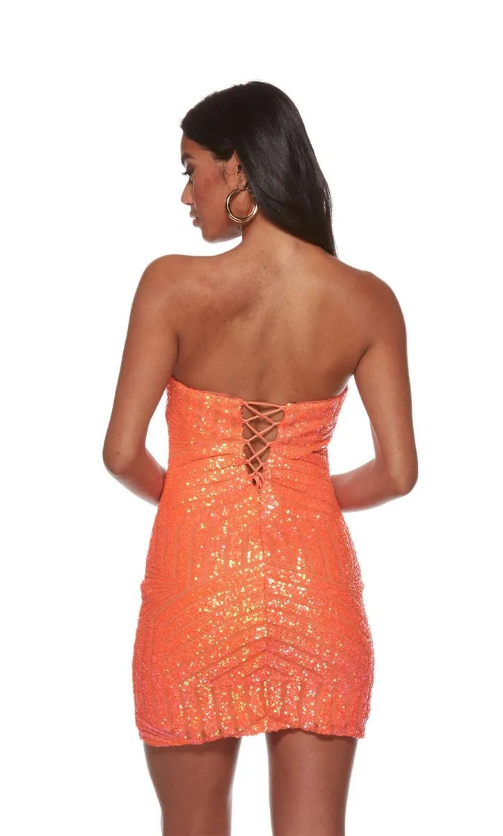 Alyce Paris Strapless Sequin Homecoming Dress 4631 sold by Terry costa product image thumbnail 3