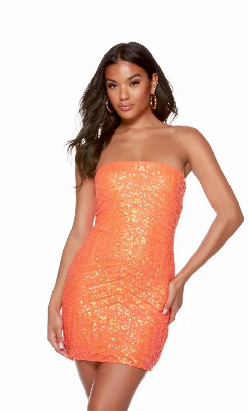 Alyce Paris Strapless Sequin Homecoming Dress 4631 sold by Terry costa