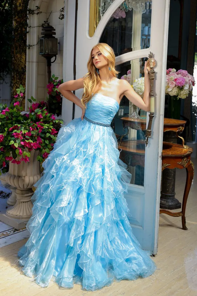 Ava Presley Strapless Ruffle Pageant Dress 39555 sold by Terry costa