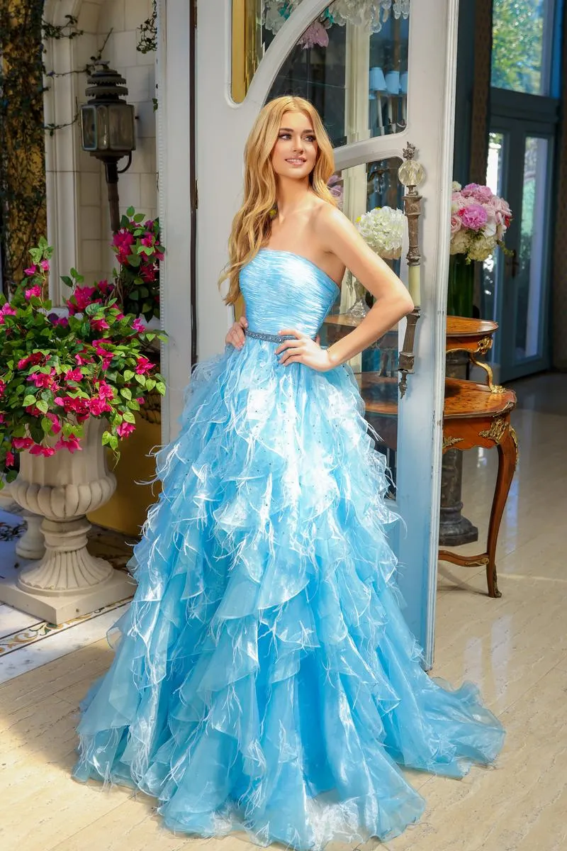 Ava Presley Strapless Ruffle Pageant Dress 39555 sold by Terry costa product image thumbnail 4