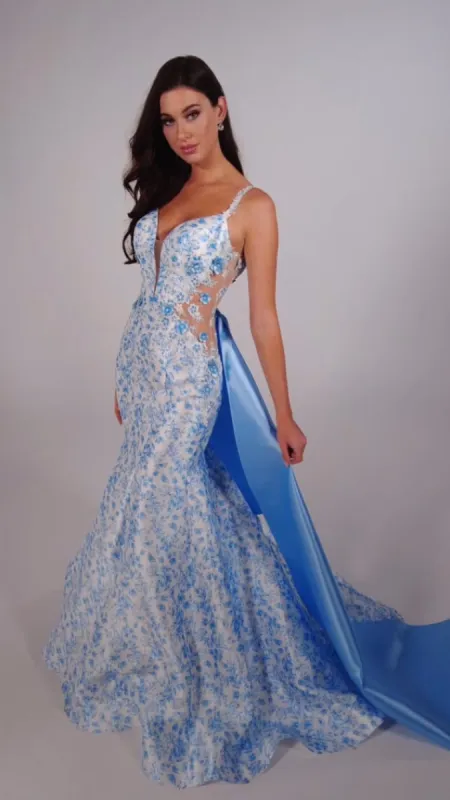 Ellie Wilde Fitted Mermaid Prom Dress EW35033 made by Mon Cheri