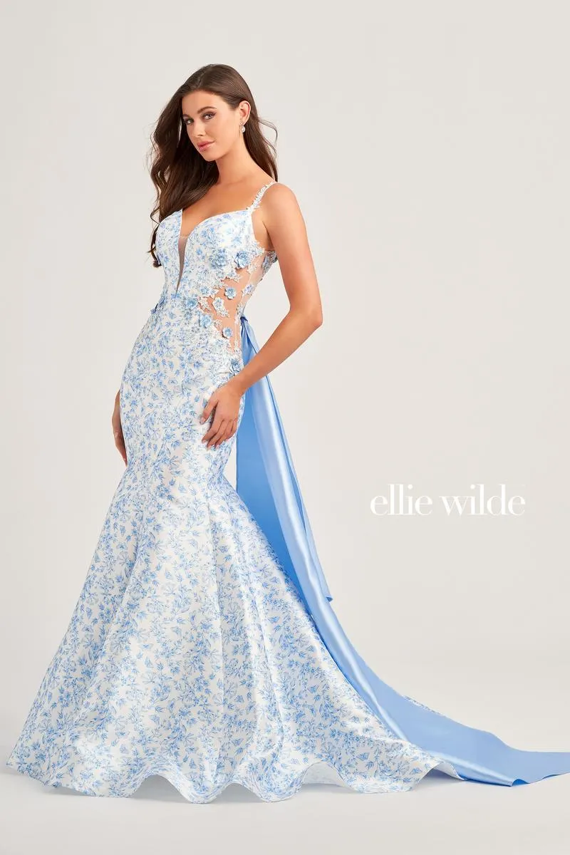 Ellie Wilde Fitted Mermaid Prom Dress EW35033 sold by Terry costa product image thumbnail 2