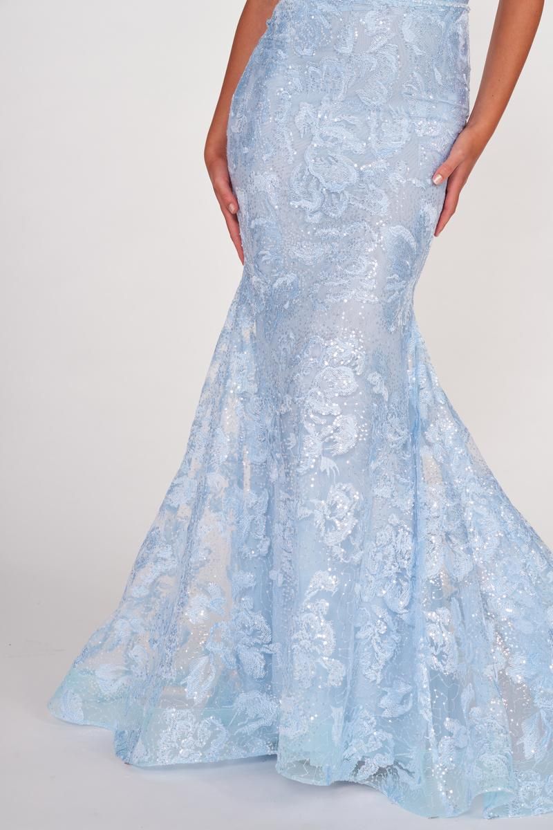 Ellie Wilde Long Trumpet Lace Prom Dress EW34092 sold by Terry costa product image thumbnail 5