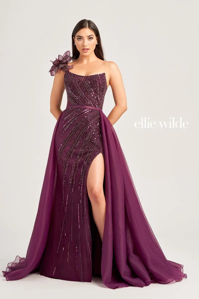 Ellie Wilde Beaded Lace-up Back Prom Dress EW35087 sold by Terry costa product image thumbnail 4