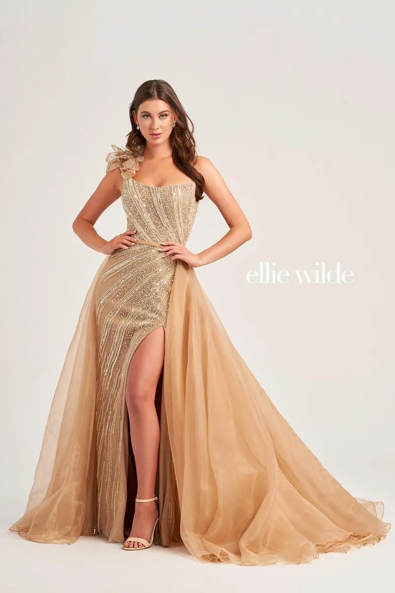 Ellie Wilde Beaded Lace-up Back Prom Dress EW35087 sold by Terry costa product image thumbnail 2