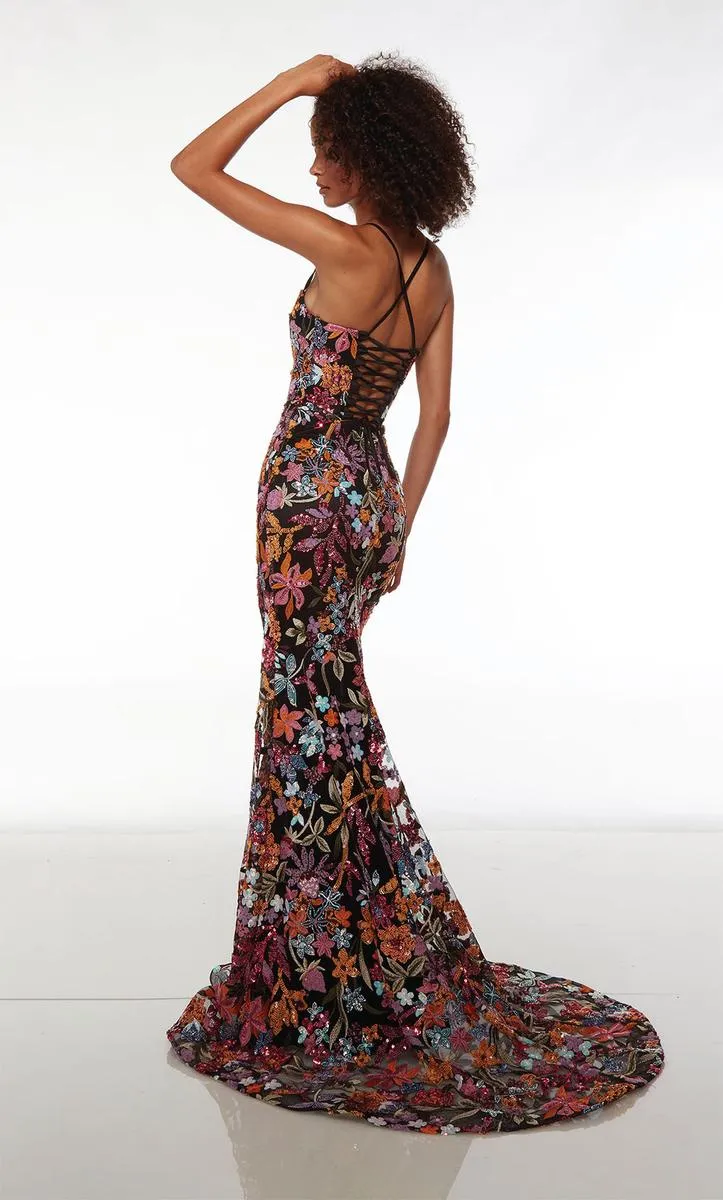 Alyce Paris Floral Sequin Prom Dress 61690 sold by Terry costa product image thumbnail 2