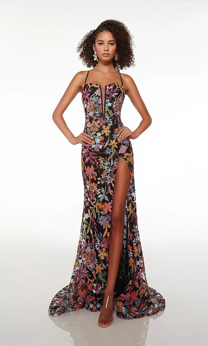 Alyce Paris Floral Sequin Prom Dress 61690 sold by Terry costa