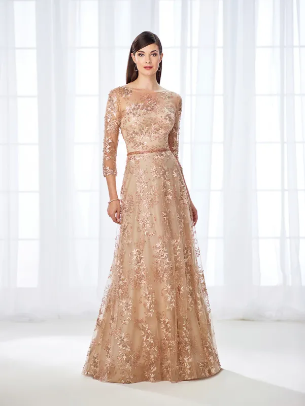 Cameron Blake Long Sleeve A-Line Evening Dress 118682 made by Mon Cheri