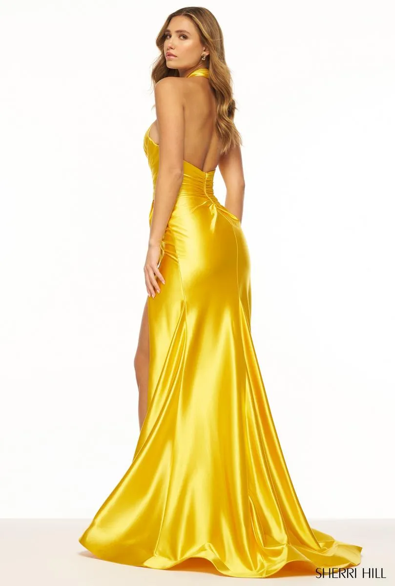 Sherri Hill Halter Satin Prom Dress 56259 sold by Terry costa product image thumbnail 2
