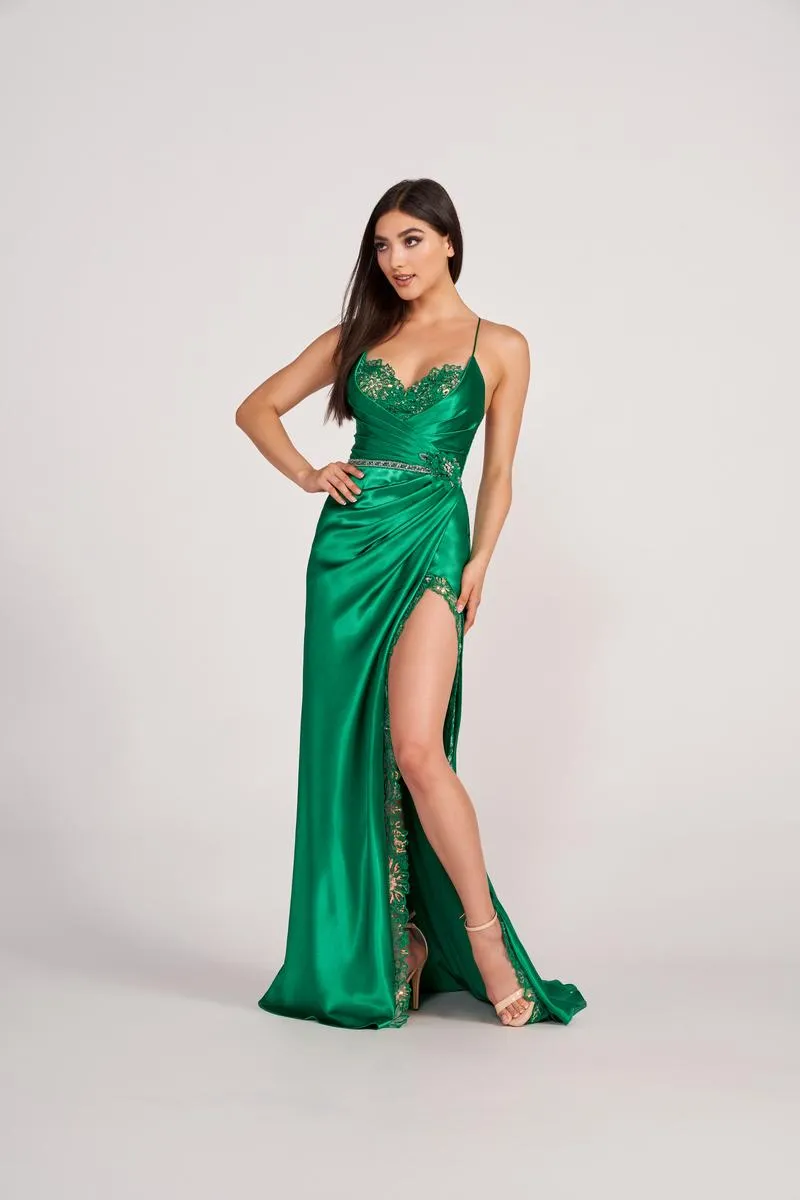 Ellie Wilde Fitted Satin Prom Dress EW34008 sold by Terry costa product image thumbnail 4