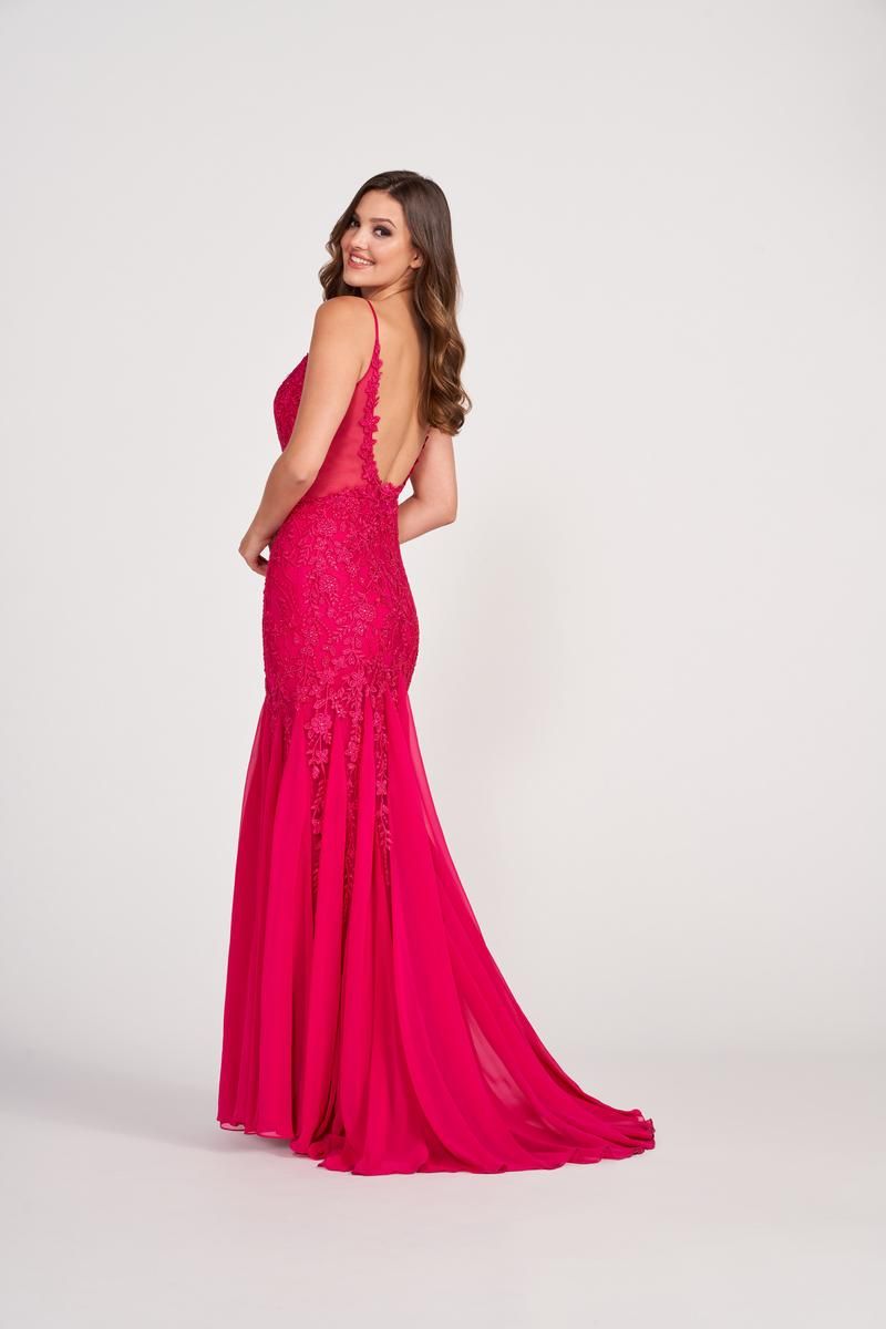 Ellie Wilde Trumpet Lace Prom Dress EW34093 sold by Terry costa product image thumbnail 2