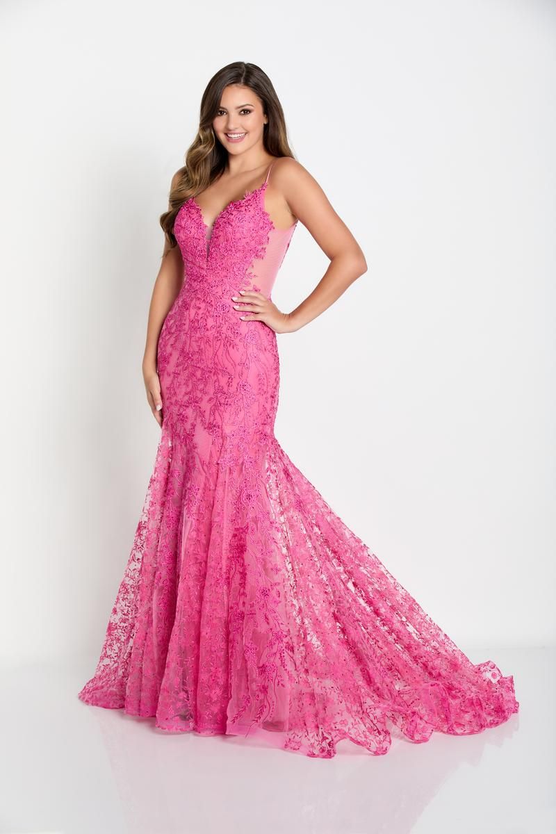 Ellie Wilde Trumpet Lace Prom Dress EW34093 sold by Terry costa product image thumbnail 5