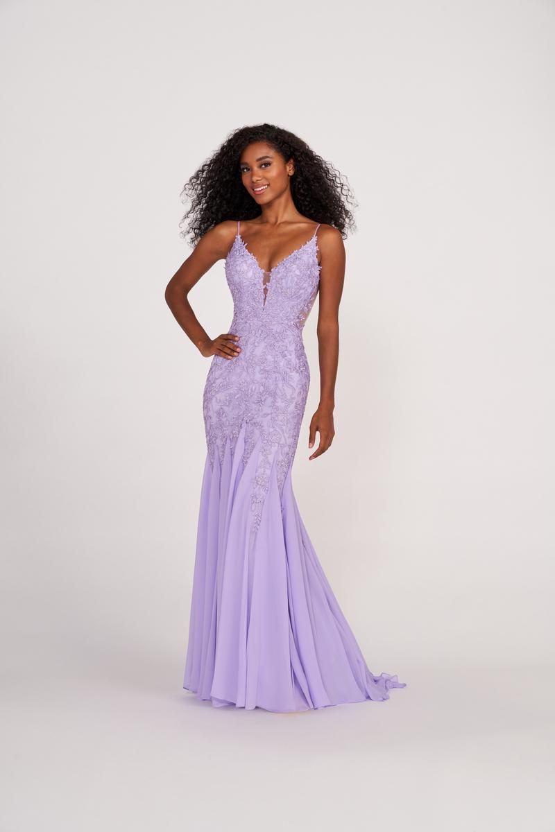 Ellie Wilde Trumpet Lace Prom Dress EW34093 sold by Terry costa product image thumbnail 8