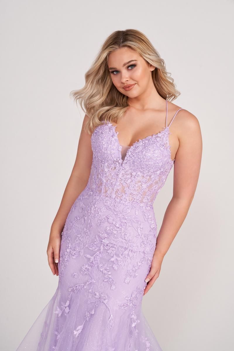 Ellie Wilde Lace Trumpet Prom Dress EW34080 sold by Terry costa product image thumbnail 5