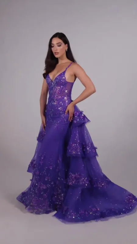 Ellie Wilde Fit and Flare Prom Dress EW35045 made by Mon Cheri