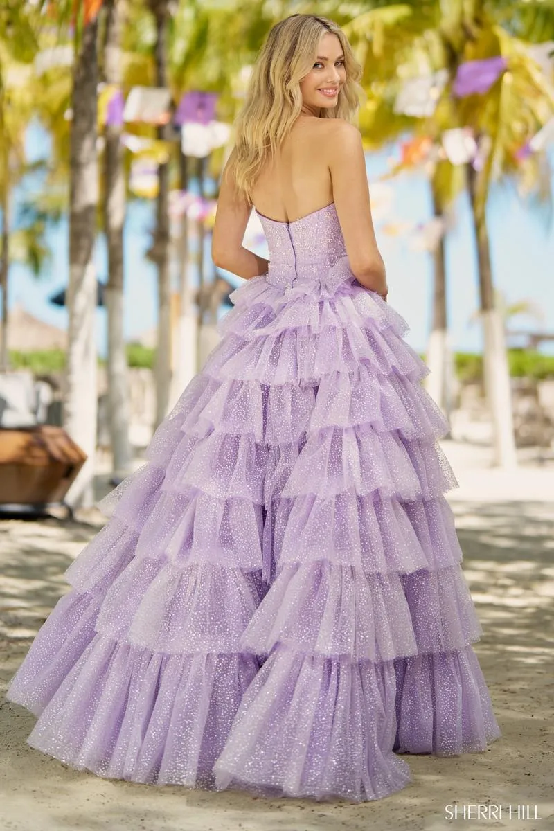 Sherri Hill Strapless Ruffle Prom Dress 56139 sold by Terry costa product image thumbnail 2