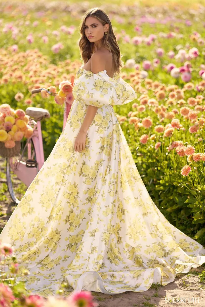 Sherri Hill Balloon Sleeve Prom Dress 56379 sold by Terry costa product image thumbnail 2