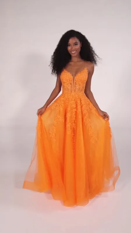 Ellie Wilde Corset Bodice Ball Gown Prom Dress EW34036 made by Mon Cheri