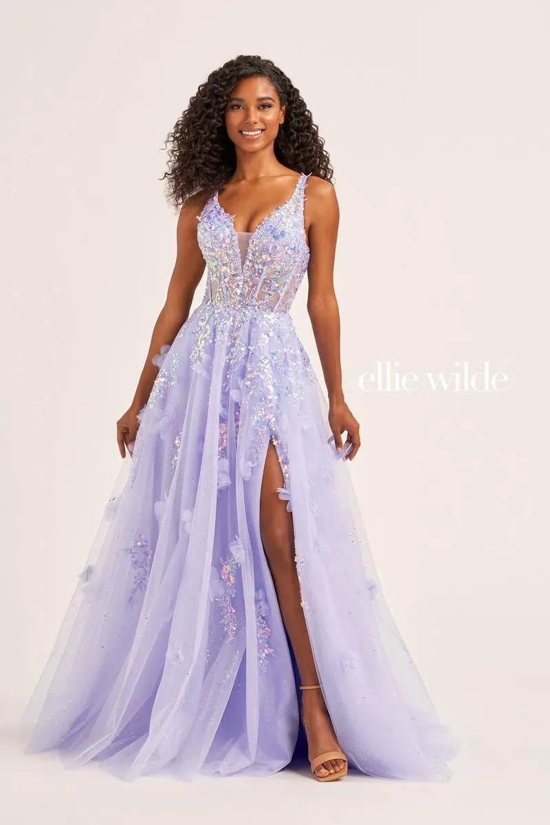 Ellie Wilde A-Line Corset Prom Dress EW35047 sold by Terry costa product image thumbnail 4