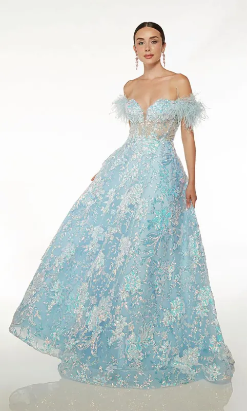 Alyce Feather Ball Gown Prom Dress 61645 sold by Terry costa