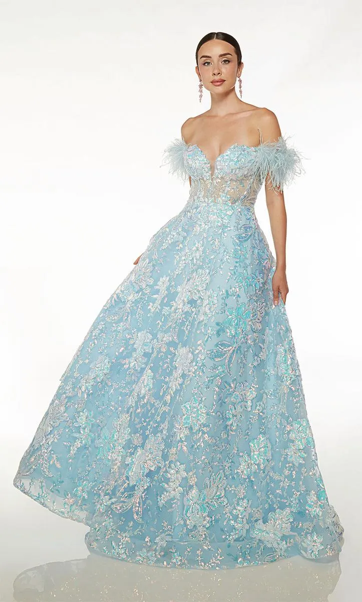 Alyce Feather Ball Gown Prom Dress 61645 sold by Terry costa