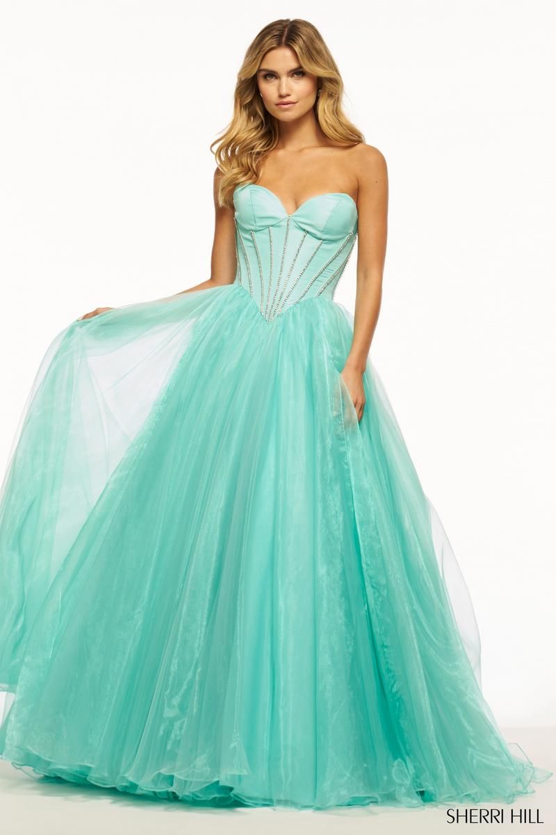 Sherri Hill Strapless Organza Prom Dress 56028 sold by Terry costa