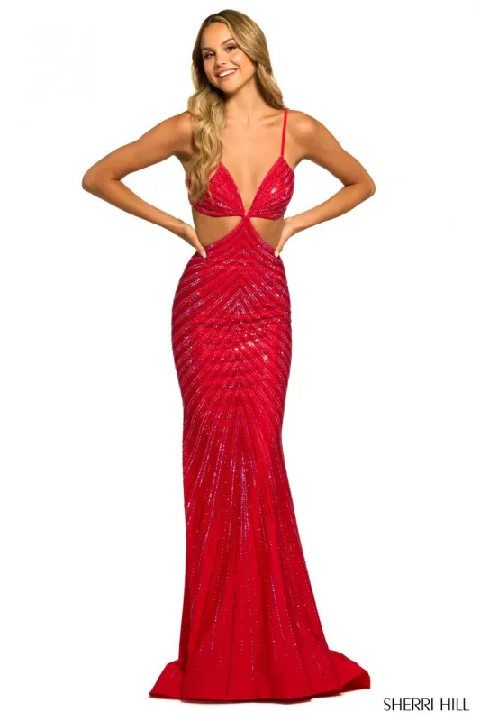 Sherri Hill Hot Fix Cut-out Dress 55518 made by Sherri Hill