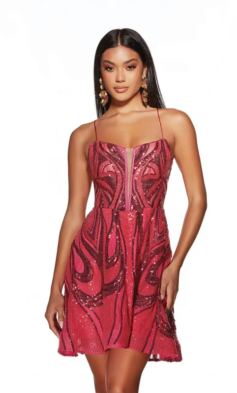 Alyce Paris Plunging Sequin HoCo Dress 3778 sold by Terry costa