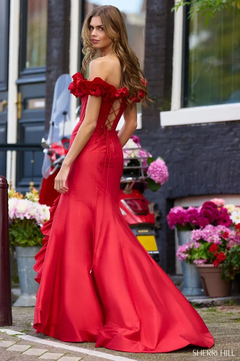 Sherri Hill Taffeta Ruffle Prom Dress 56240 sold by Terry costa product image thumbnail 2
