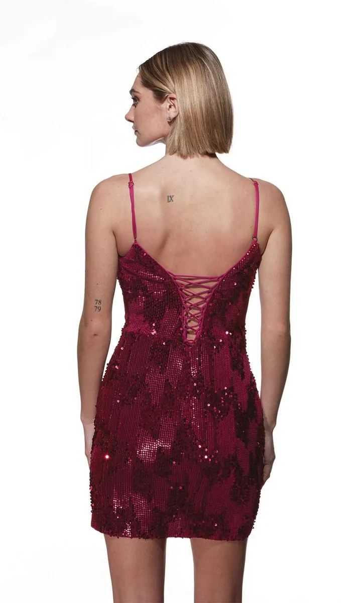 Alyce Paris Velvet Sequin Homecoming Dress 4932 sold by Terry costa product image thumbnail 4