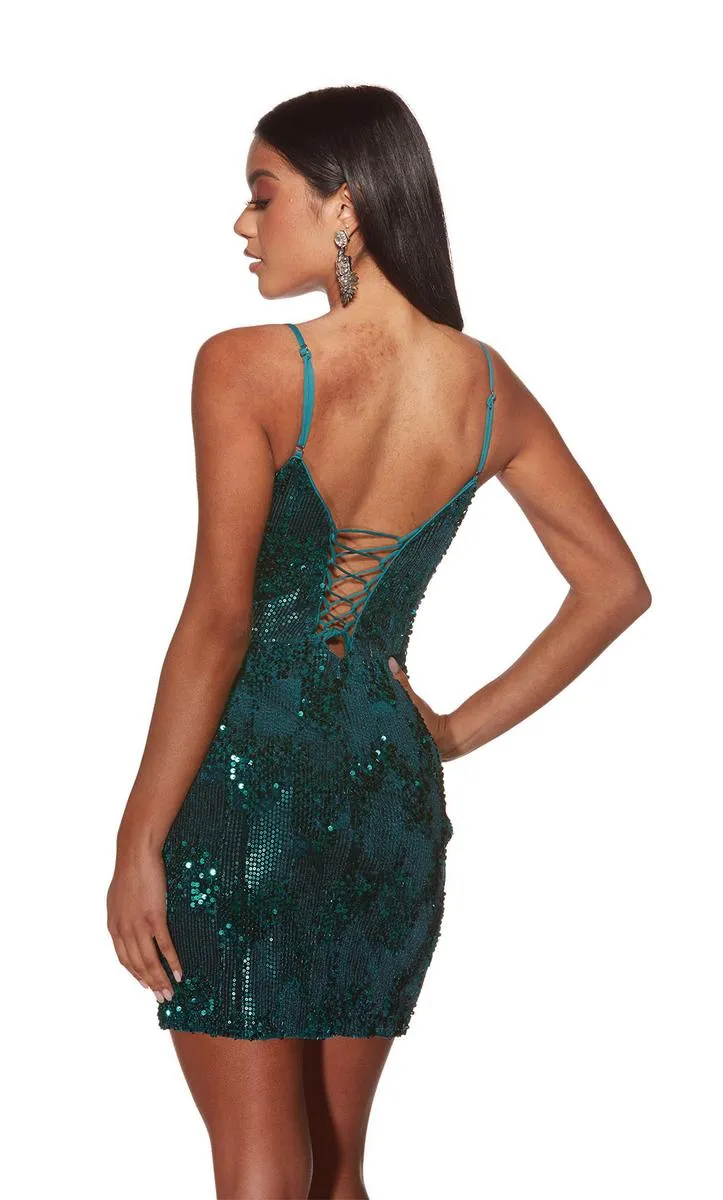 Alyce Paris Velvet Sequin Homecoming Dress 4932 sold by Terry costa product image thumbnail 2