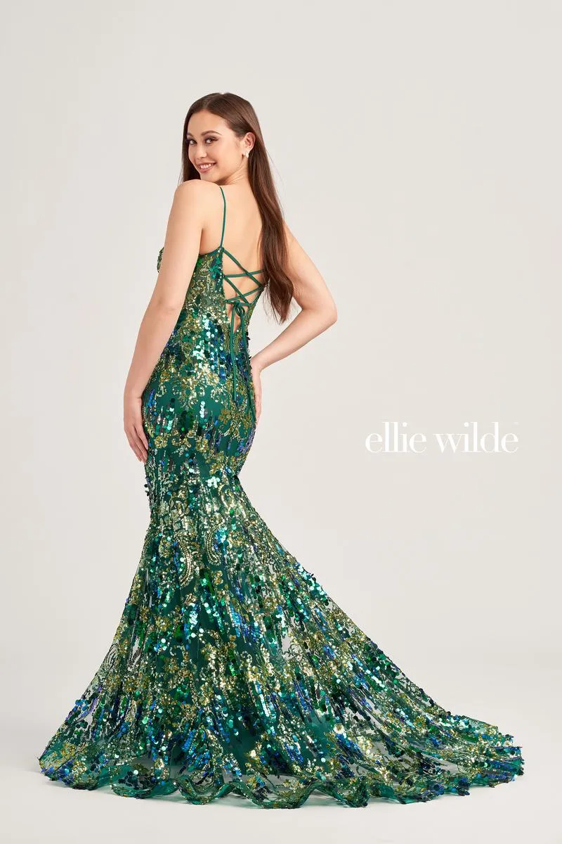 Ellie Wilde Sequin Mermaid Prom Dress EW35228 sold by Terry costa product image thumbnail 3
