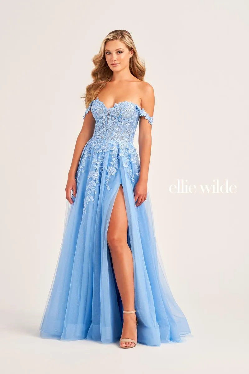 Ellie Wilde A-Line Off Shoulder Prom Dress EW35101 sold by Terry costa product image thumbnail 4